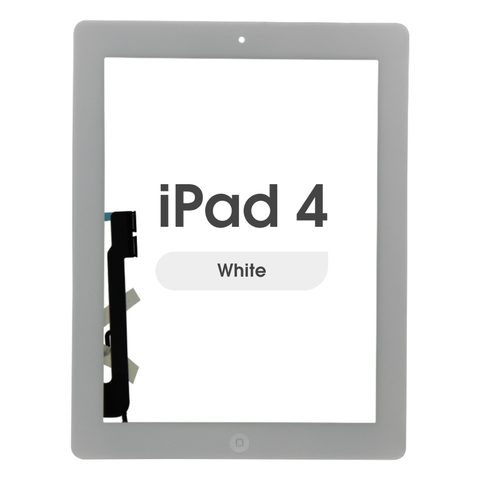 Cristal táctil con digitalizador y botón de inicio Aftermarket para iPad 4, White — imagen 1