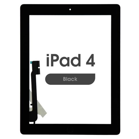 Cristal táctil con digitalizador y botón de inicio Aftermarket para iPad 4, Black — imagen 1