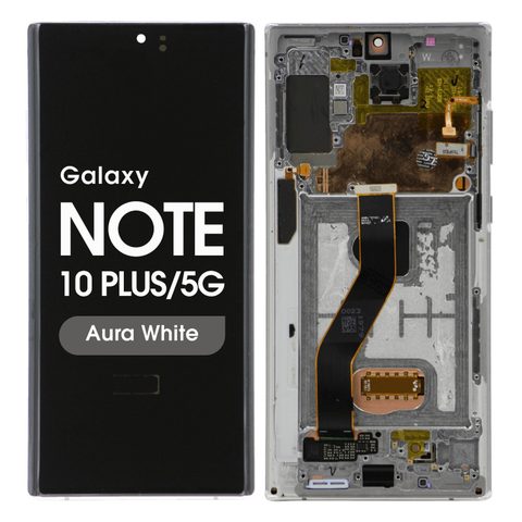 Pantalla Soft OLED con táctil + marco Aftermarket para Galaxy Note 10 Plus / 5G (N975/N976), Aura White — imagen 1