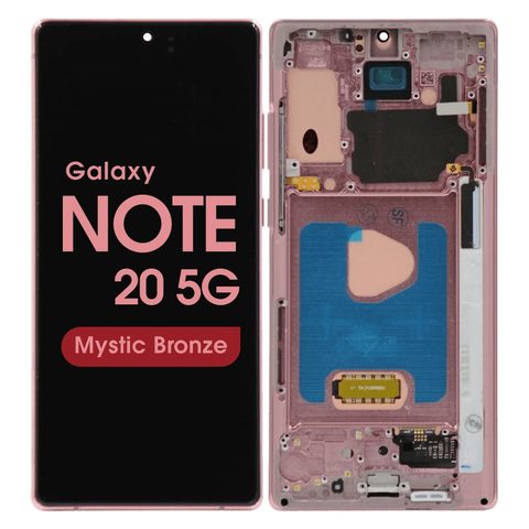 Pantalla Soft OLED con táctil + marco Aftermarket para Galaxy Note 20 5G (N980), Mystic Bronze — imagen 1