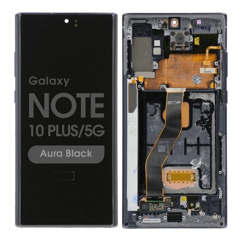 Pantalla Soft OLED con táctil + marco Aftermarket para Galaxy Note 10 Plus / 5G (N975/N976), Aura Black — imagen 1