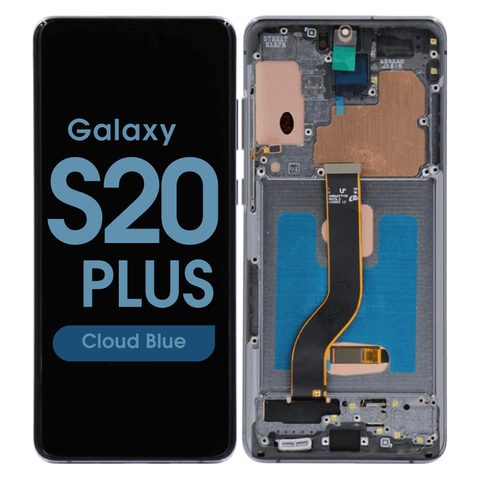 Pantalla Soft OLED con táctil + marco Aftermarket para Galaxy S20 Plus (G985), Cloud Blue — imagen 1