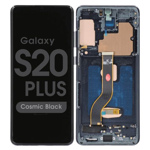 Pantalla Soft OLED con táctil + marco Aftermarket para Galaxy S20 Plus (G985), Cosmic Black — imagen 1