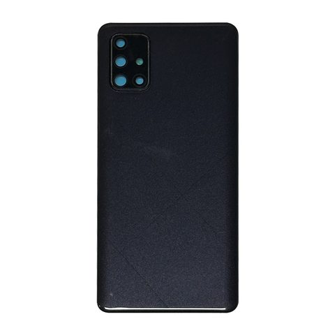 Carcasa trasera con adhesivo y lente de cámara para Galaxy A71 4G, A715 / 2020 / Prism Crush Black — imagen 1