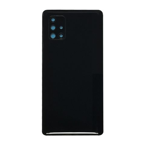 Carcasa trasera con adhesivo y lente de cámara para Galaxy A71 5G, A716 / 2020 / Prism Cube Black — imagen 1