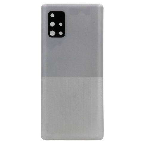 Carcasa trasera con adhesivo y lente de cámara para Galaxy A71 5G, A716V / 2020 / Prism Cube Silver — imagen 1