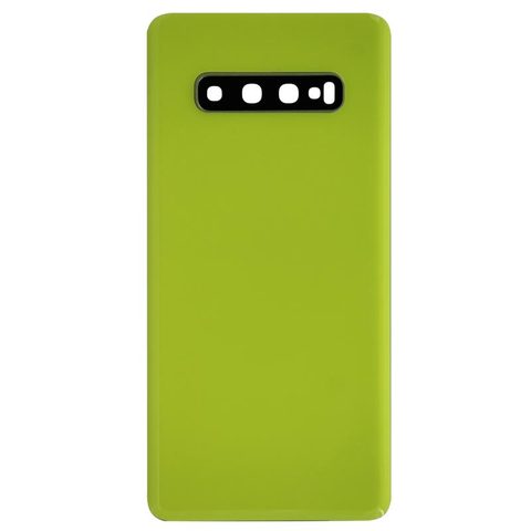 Carcasa trasera con adhesivo y lente de cámara para Galaxy S10 Plus (G975), Canary Yellow — imagen 1