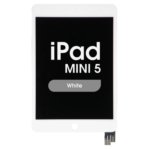 Conjunto completo de pantalla LCD con cristal táctil y flex de reposo / despertar preinstalado FX5 Fused para iPad Mini 5, White — imagen 1
