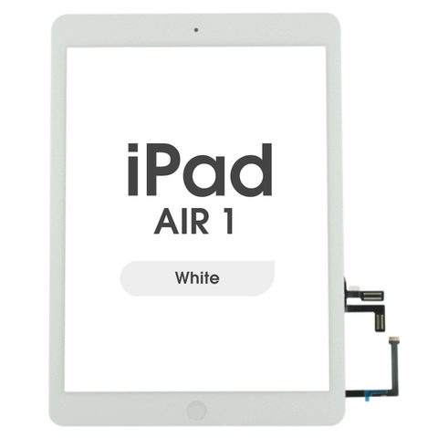 Cristal táctil con digitalizador y botón de inicio FX5 para iPad Air 1, White — imagen 1