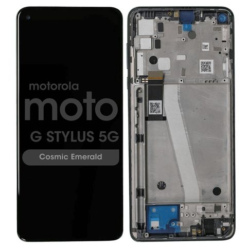 Pantalla LCD con táctil + marco Genuine para Moto G Stylus 5G (XT2131), Cosmic Emerald — imagen 1