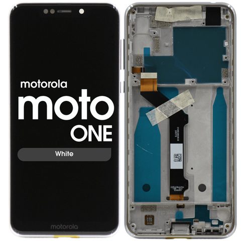 Pantalla LCD con táctil + marco para Moto One (XT1941), White — imagen 1