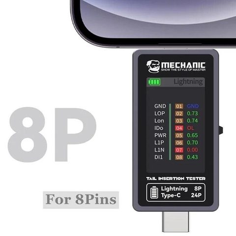 Probador de inserción para puerto USB-C / Lightning T824 Mechanic — imagen 4