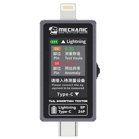 Probador de inserción para puerto USB-C / Lightning T824 Mechanic — imagen 1