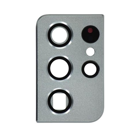 Tapa de lente de cámara trasera con anillo bisel para Galaxy S21 Ultra 5G (G998), Phantom Silver — imagen 1
