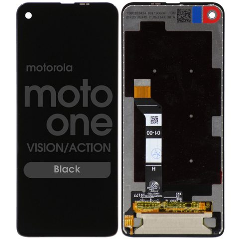 Pantalla LCD con táctil sin marco Reacondicionado para Moto One Vision / One Action, Black — imagen 1