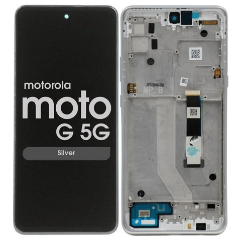 Pantalla LCD con táctil + marco Reacondicionado para Moto G 5G, Silver — imagen 1