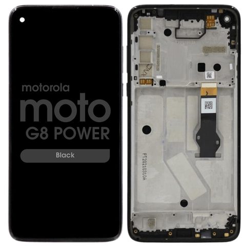 Pantalla LCD con táctil + marco Reacondicionado para Moto G8 Power, Black — imagen 1