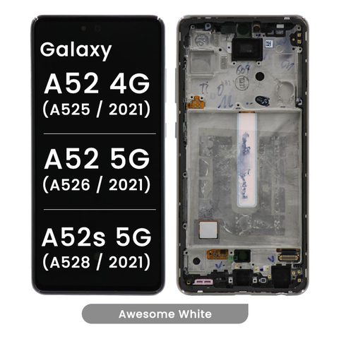 Pantalla OLED con táctil + marco Reacondicionado para Galaxy A52 4G / A52 5G / A52s 5G, A525 / 2021 / A526 / 2021 / A528 / 2021 / Awesome White — imagen 1