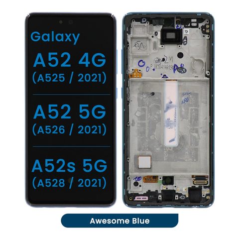 Pantalla OLED con táctil + marco Reacondicionado para Galaxy A52 4G / A52 5G / A52s 5G, A525 / 2021 / A526 / 2021 / A528 / 2021 / Awesome Blue — imagen 1