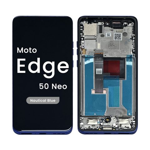 Pantalla OLED con táctil + marco Reacondicionado para Moto Edge 50 Neo (XT2409-3), Nautical Blue — imagen 1