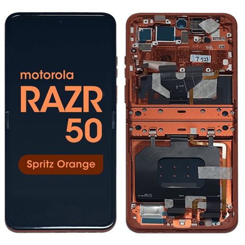 Pantalla OLED con táctil + marco Reacondicionado para Moto Razr / Razr 50 (XT2453), Spritz Orange — imagen 1