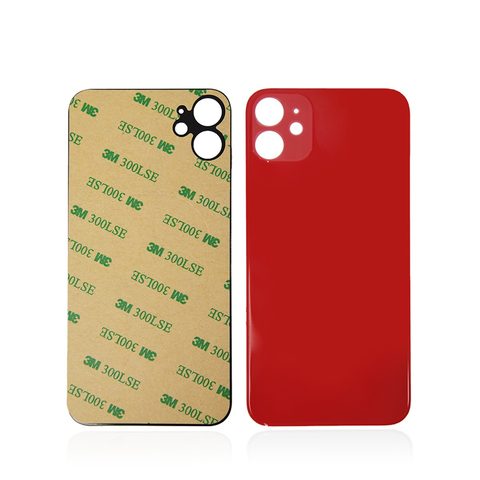 Cristal trasero con adhesivo para iPhone 11, rojo (orificio grande de cámara)