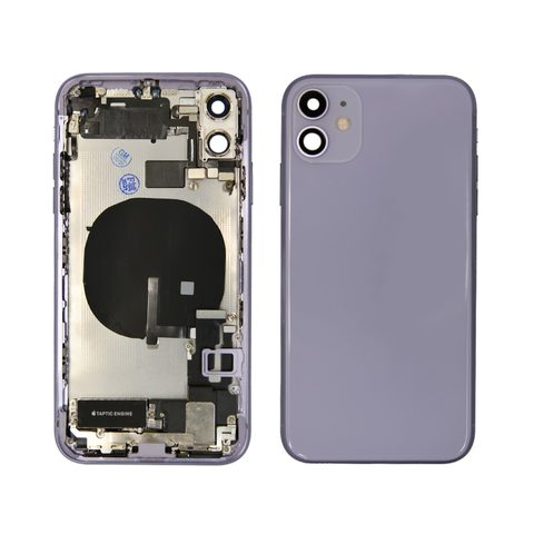Conjunto de chasis y carcasa trasera con piezas pequeñas preinstaladas para iPhone 11, morado — imagen 1