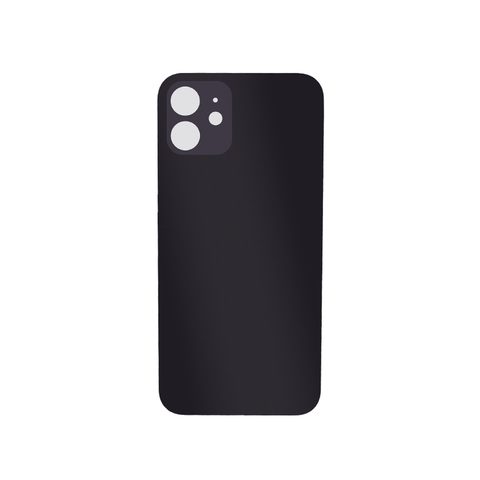 Cristal trasero con adhesivo para iPhone 12, negro (orificio grande de cámara) — imagen 2