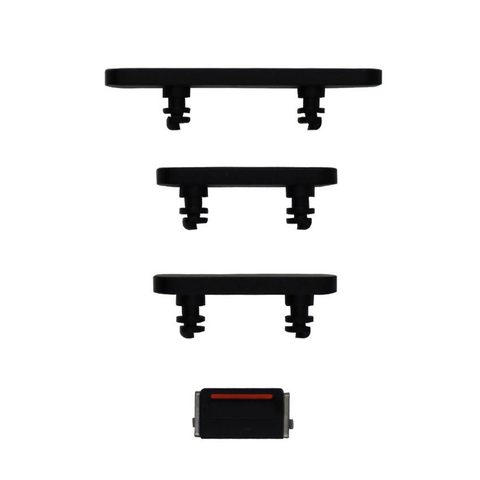 Juego de botones rígidos para iPhone 12, negro (volumen, encendido, silencio)