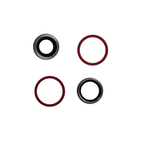 Lente de cámara trasera con anillos para iPhone 12 / iPhone 12 Mini, rojo