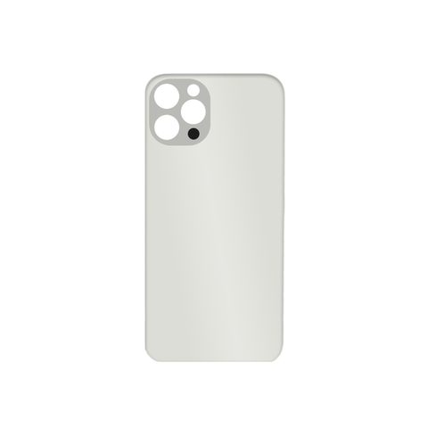 Cristal trasero con adhesivo para iPhone 12 Pro, plateado (orificio grande de cámara) — imagen 2