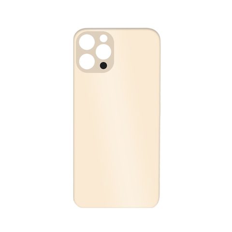 Cristal trasero con adhesivo para iPhone 12 Pro Max, dorado (orificio grande de cámara) — imagen 2