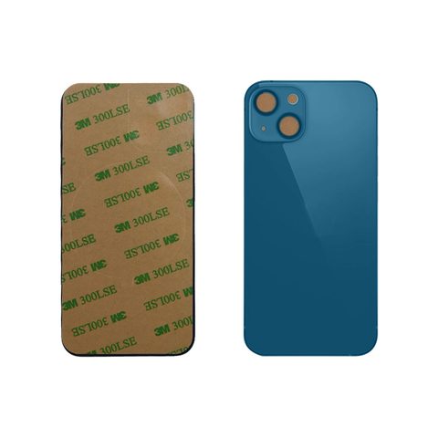 Cristal trasero con adhesivo para iPhone 13, azul (orificio grande de cámara) — imagen 1