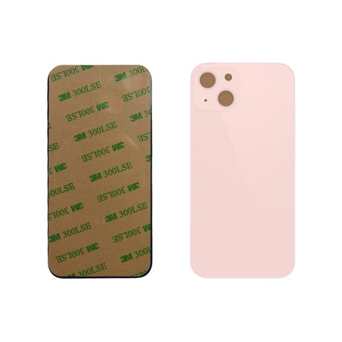 Cristal trasero con adhesivo para iPhone 13, rosa (orificio grande de cámara) — imagen 1