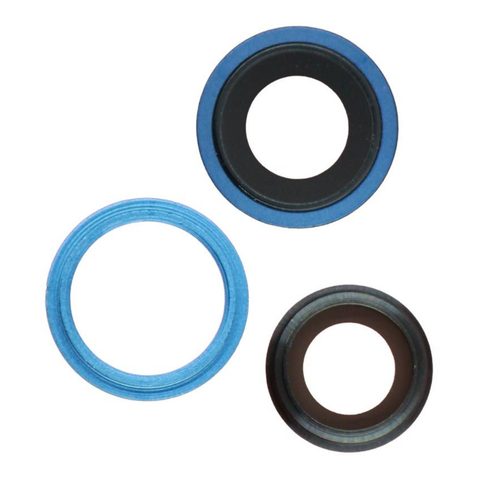 Lente de cámara trasera con anillos para iPhone 13 / iPhone 13 Mini, azul