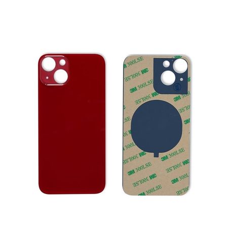 Cristal trasero con adhesivo para iPhone 13 Mini, rojo (orificio grande de cámara) — imagen 1
