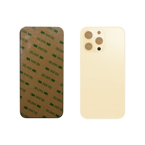 Cristal trasero con adhesivo para iPhone 13 Pro, dorado (orificio grande de cámara)