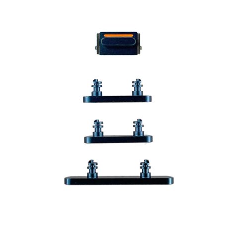 Juego de botones rígidos para iPhone 13 Pro / iPhone 13 Pro Max, azul (volumen, encendido, silencio)