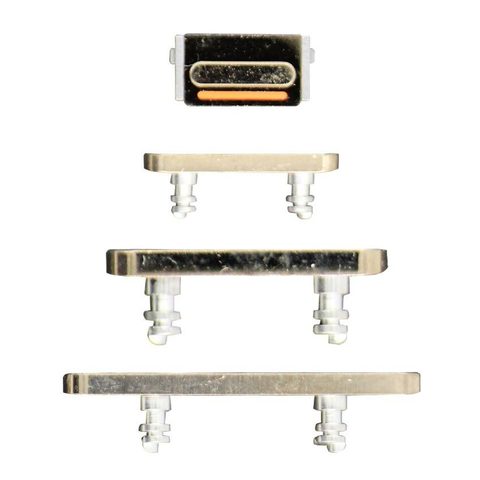 Juego de botones rígidos para iPhone 13 Pro / iPhone 13 Pro Max, dorado (volumen, encendido, silencio)