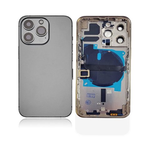 Carcasa trasera con piezas pequeñas preinstaladas para iPhone 13 Pro, grafito