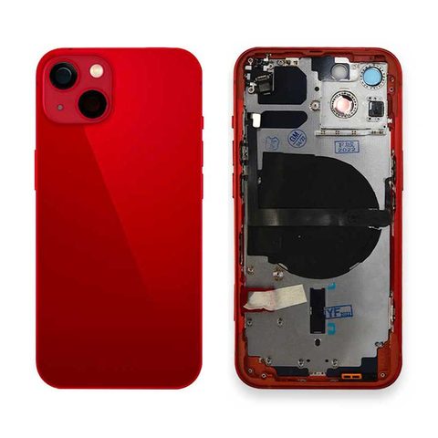 Carcasa trasera con piezas pequeñas preinstaladas para iPhone 13, rojo — imagen 1