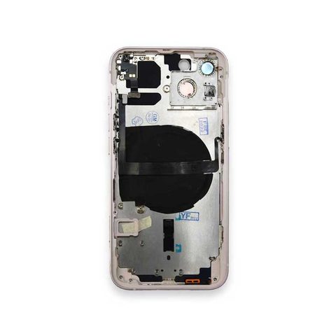 Carcasa trasera con piezas pequeñas preinstaladas para iPhone 13, rosa — imagen 2