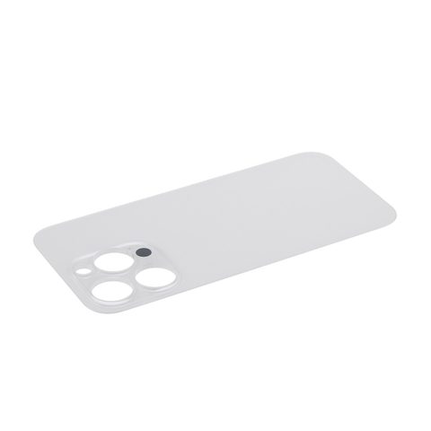 Cristal trasero con adhesivo para iPhone 14 Pro, plateado (orificio grande de cámara) — imagen 3
