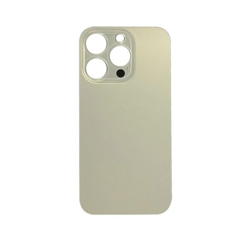 Cristal trasero con adhesivo para iPhone 14 Pro Max, dorado (orificio grande de cámara) — imagen 1