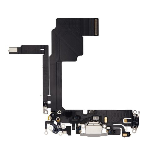 Cable flex con conector de puerto de carga para iPhone 15 Pro, titanio blanco