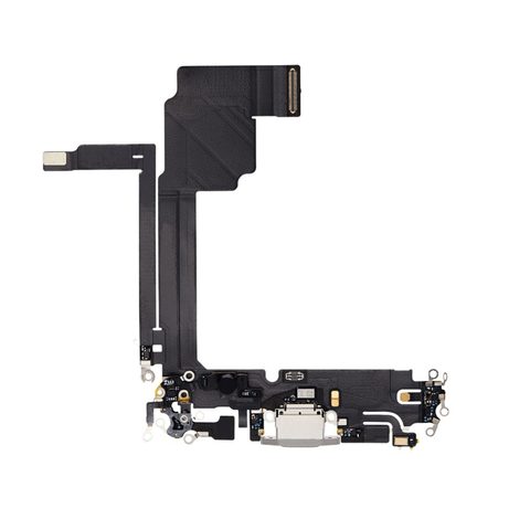 Cable flex con conector de puerto de carga para iPhone 15 Pro Max, titanio blanco