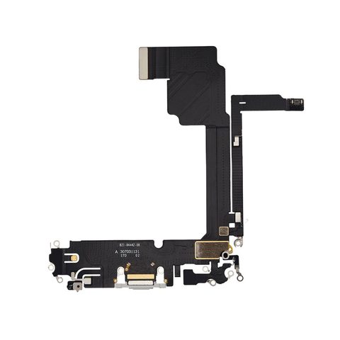 Cable flex con conector de puerto de carga para iPhone 15 Pro Max, titanio blanco — imagen 2