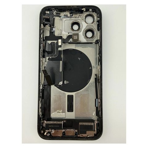 Carcasa trasera con piezas pequeñas preinstaladas para iPhone 15 Pro, grafito
