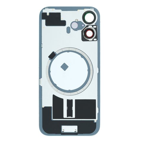 Cristal trasero con marco / imán MagSafe / lente de cámara / bisel de cámara / placa metálica para iPhone 16, verde azulado — imagen 2