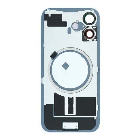 Cristal trasero con marco / imán MagSafe / lente de cámara / bisel de cámara / placa metálica para iPhone 16, ultramarino — imagen 2